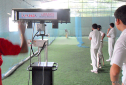 Cricket Player Machine Batting practicing