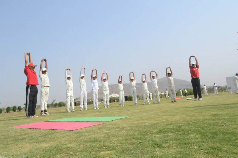 SS Cricket students Yoga Practice